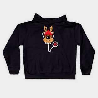 Cute Reindeer Nurse Christmas Kids Hoodie